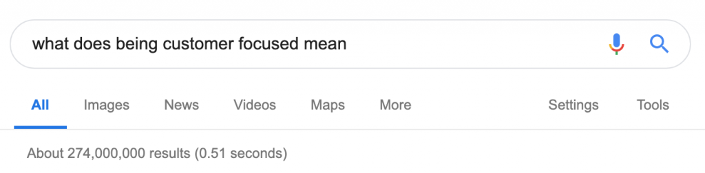 The term "customer focused" has many definitions